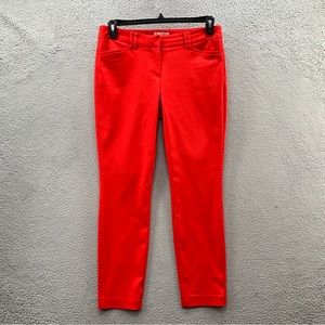 Lila Rose Women's 6 Pants Ankle Flat Front Business Casual Career Red Stretch